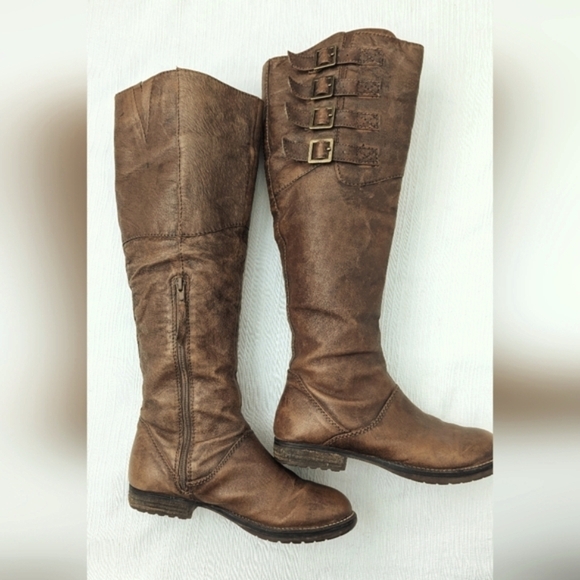Steve Madden Shoes - Steve Madden Miidori Leather Buckles Tall Boots Size 7M